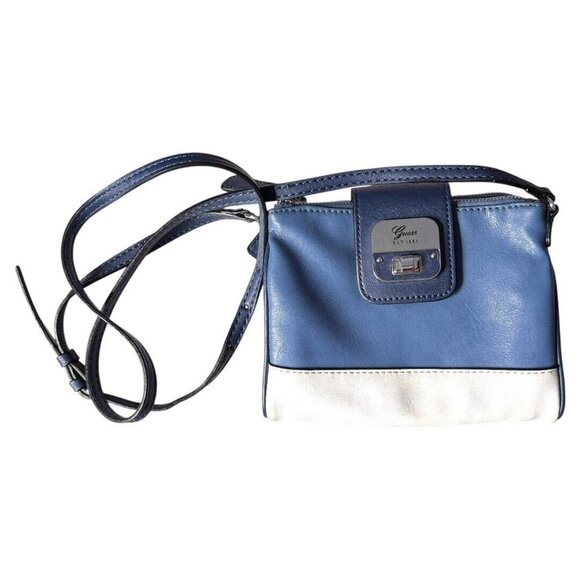 Guess double zip cross body bag blue - Picture 2 of 9